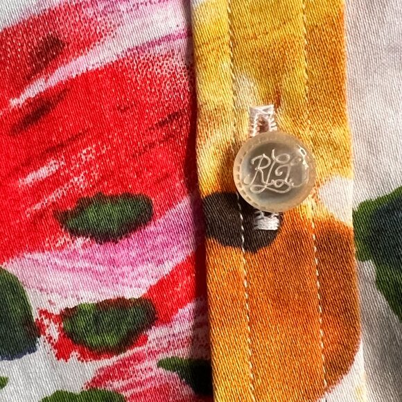 Lauren Ralph Lauren Floral Button Front Cotton Top, 1X - Picture 6 of 9